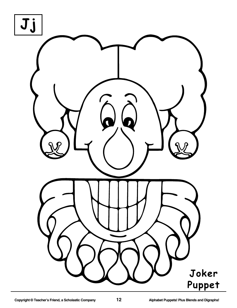 Alphabet Paper Bag Puppet Pattern Templates - Teachers Friend, a Scholastic Company, Page 12