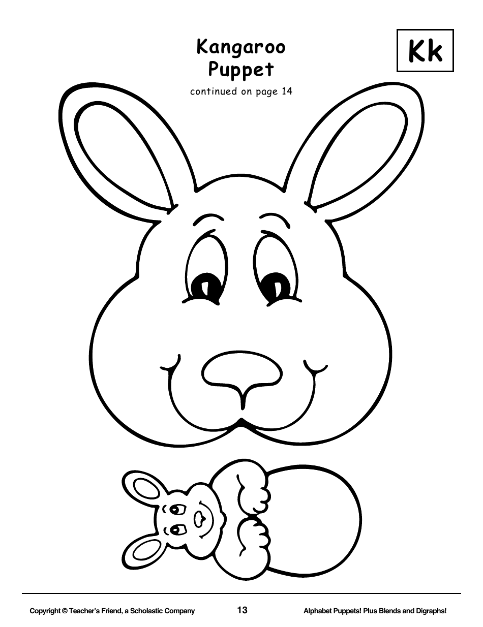 Alphabet Paper Bag Puppet Pattern Templates - Teachers Friend, a Scholastic Company, Page 13