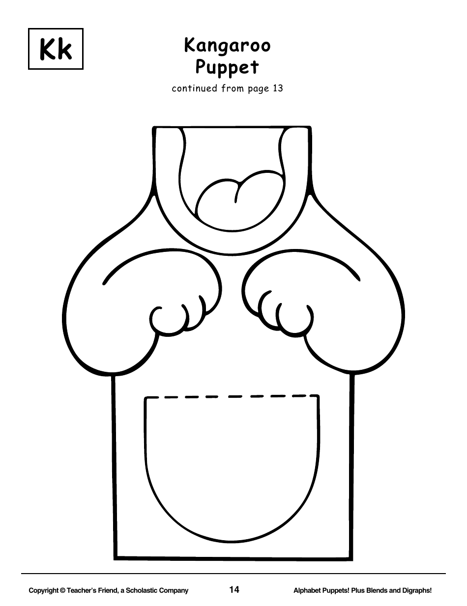 Alphabet Paper Bag Puppet Pattern Templates - Teachers Friend, a Scholastic Company, Page 14
