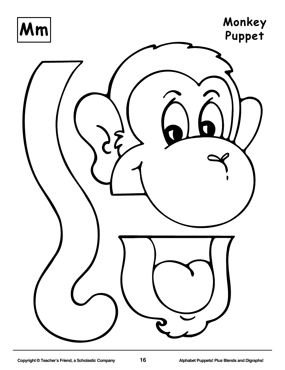 Alphabet Paper Bag Puppet Pattern Templates - Teachers Friend, a Scholastic Company, Page 16