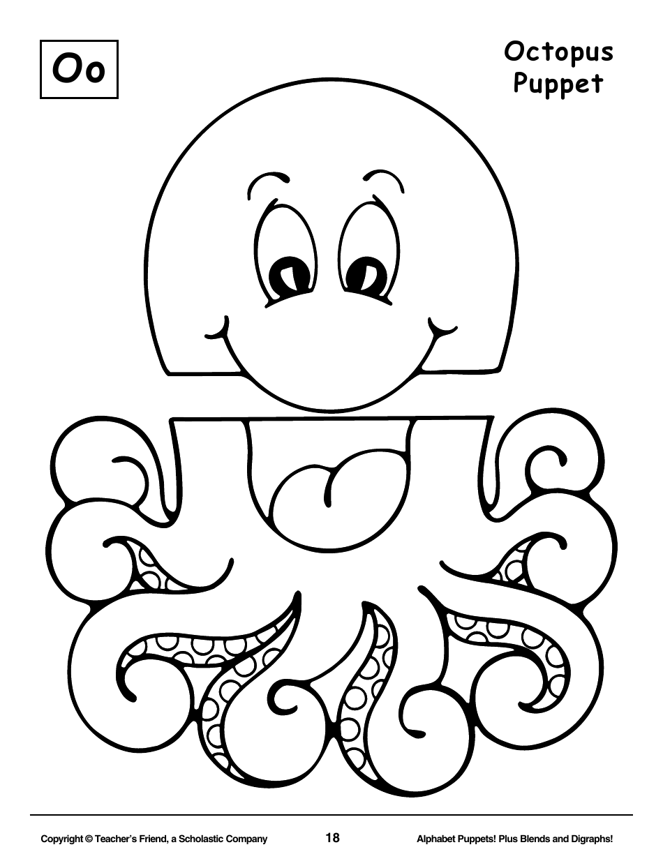 Alphabet Paper Bag Puppet Pattern Templates - Teachers Friend, a Scholastic Company, Page 18