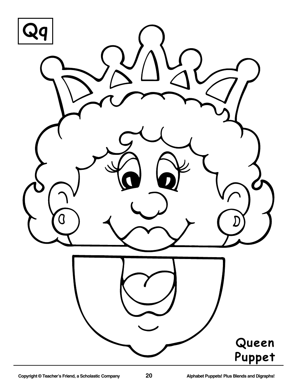 Alphabet Paper Bag Puppet Pattern Templates - Teachers Friend, a Scholastic Company, Page 20