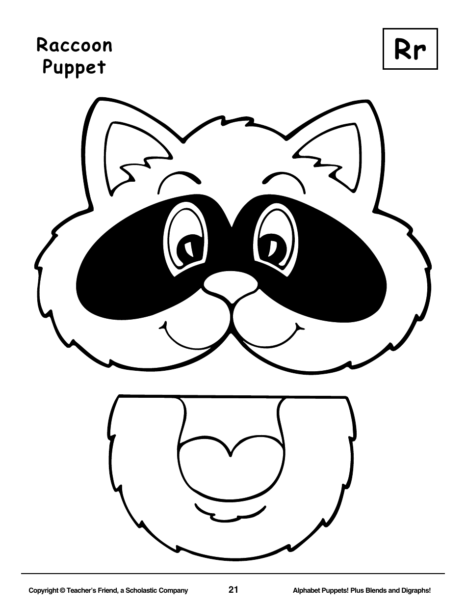 Alphabet Paper Bag Puppet Pattern Templates - Teachers Friend, a Scholastic Company, Page 21
