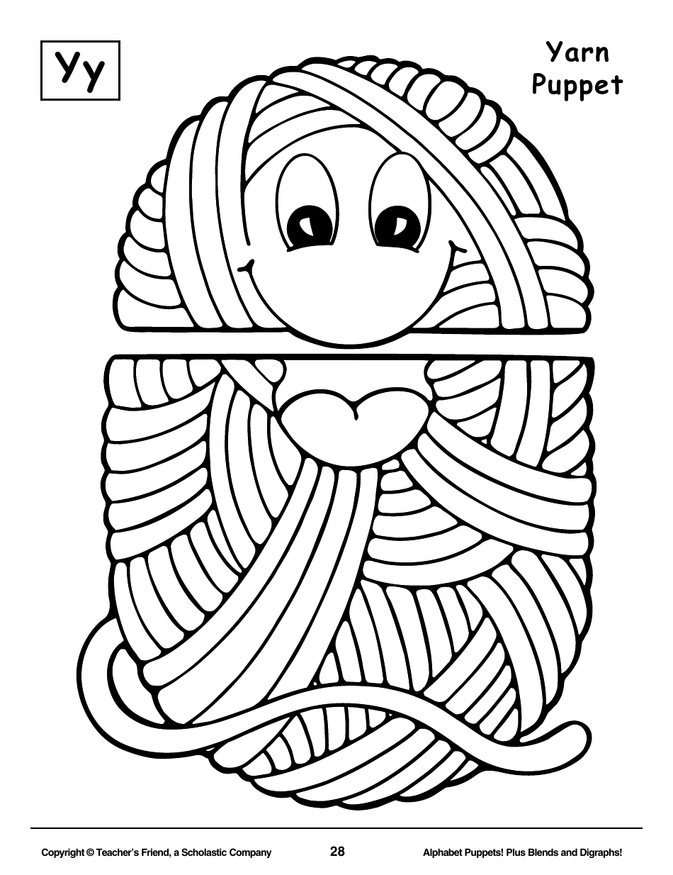 Alphabet Paper Bag Puppet Pattern Templates - Teachers Friend, a Scholastic Company, Page 28