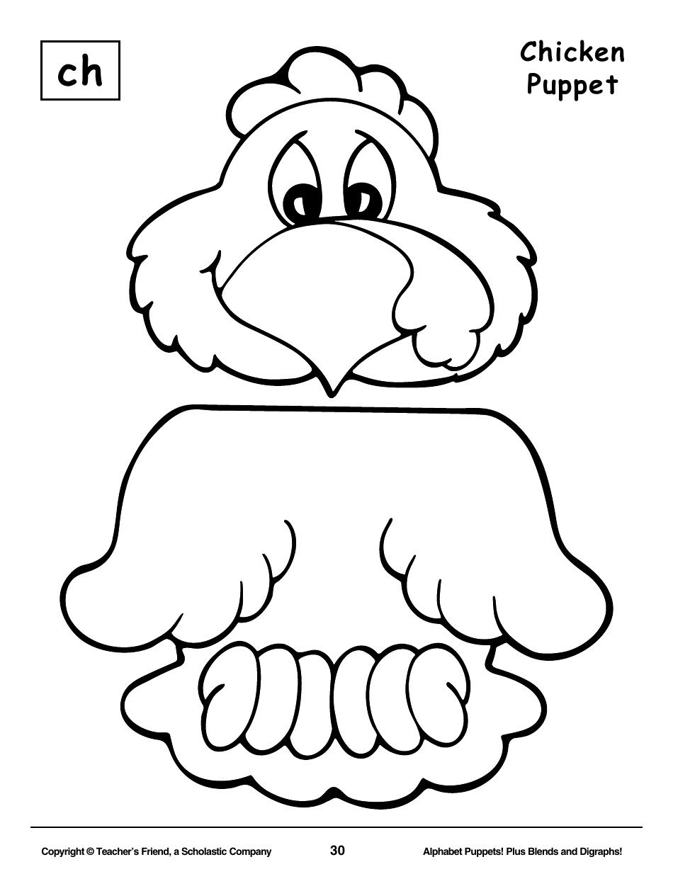 Alphabet Paper Bag Puppet Pattern Templates Teacher's Friend, a