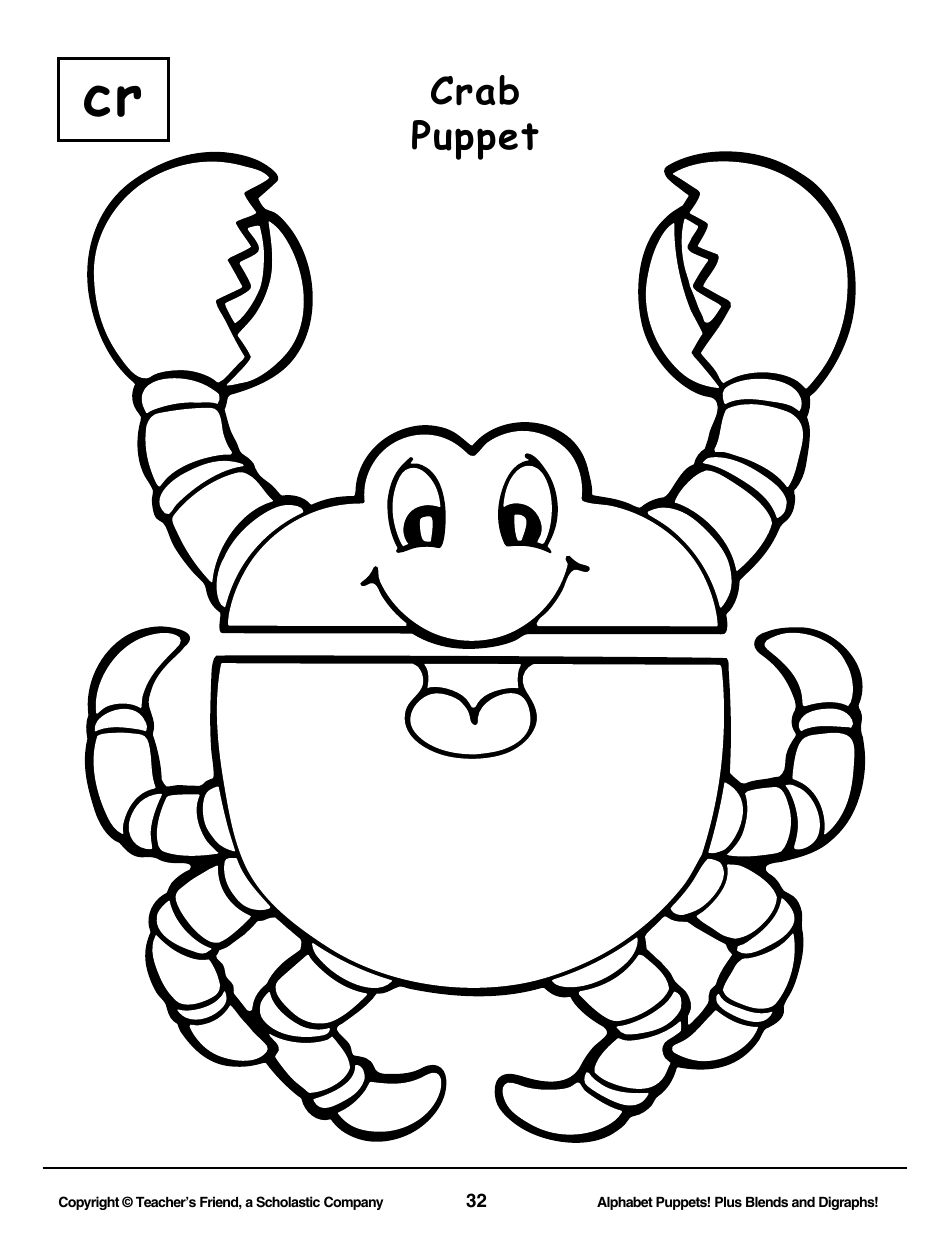 Alphabet Paper Bag Puppet Pattern Templates - Teachers Friend, a Scholastic Company, Page 32