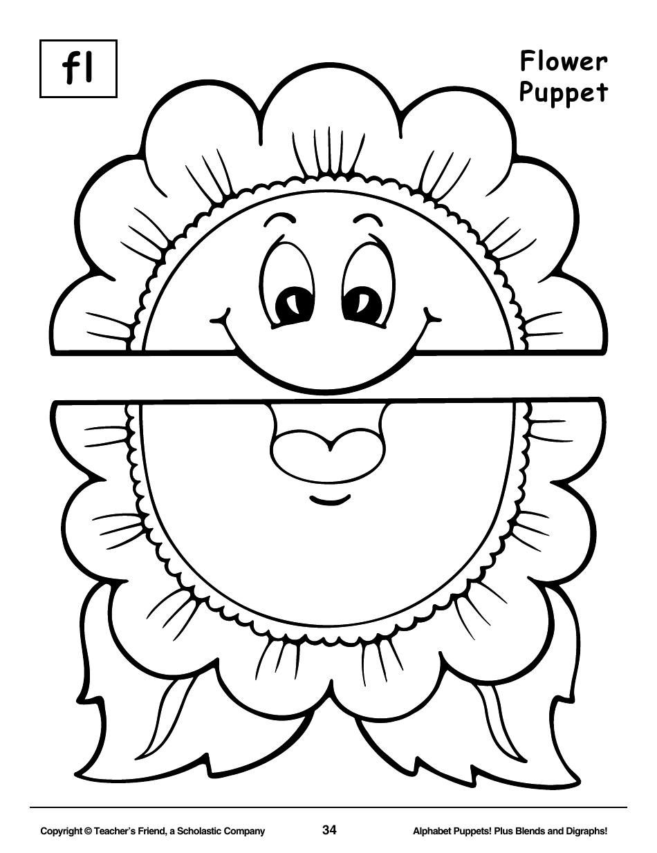 Alphabet Paper Bag Puppet Pattern Templates - Teachers Friend, a Scholastic Company, Page 34