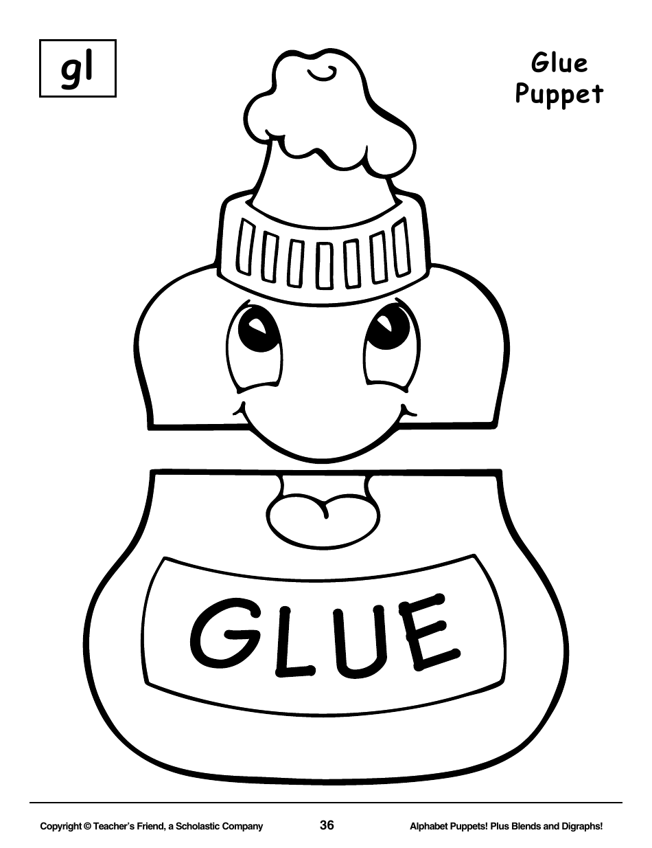 Alphabet Paper Bag Puppet Pattern Templates - Teachers Friend, a Scholastic Company, Page 36