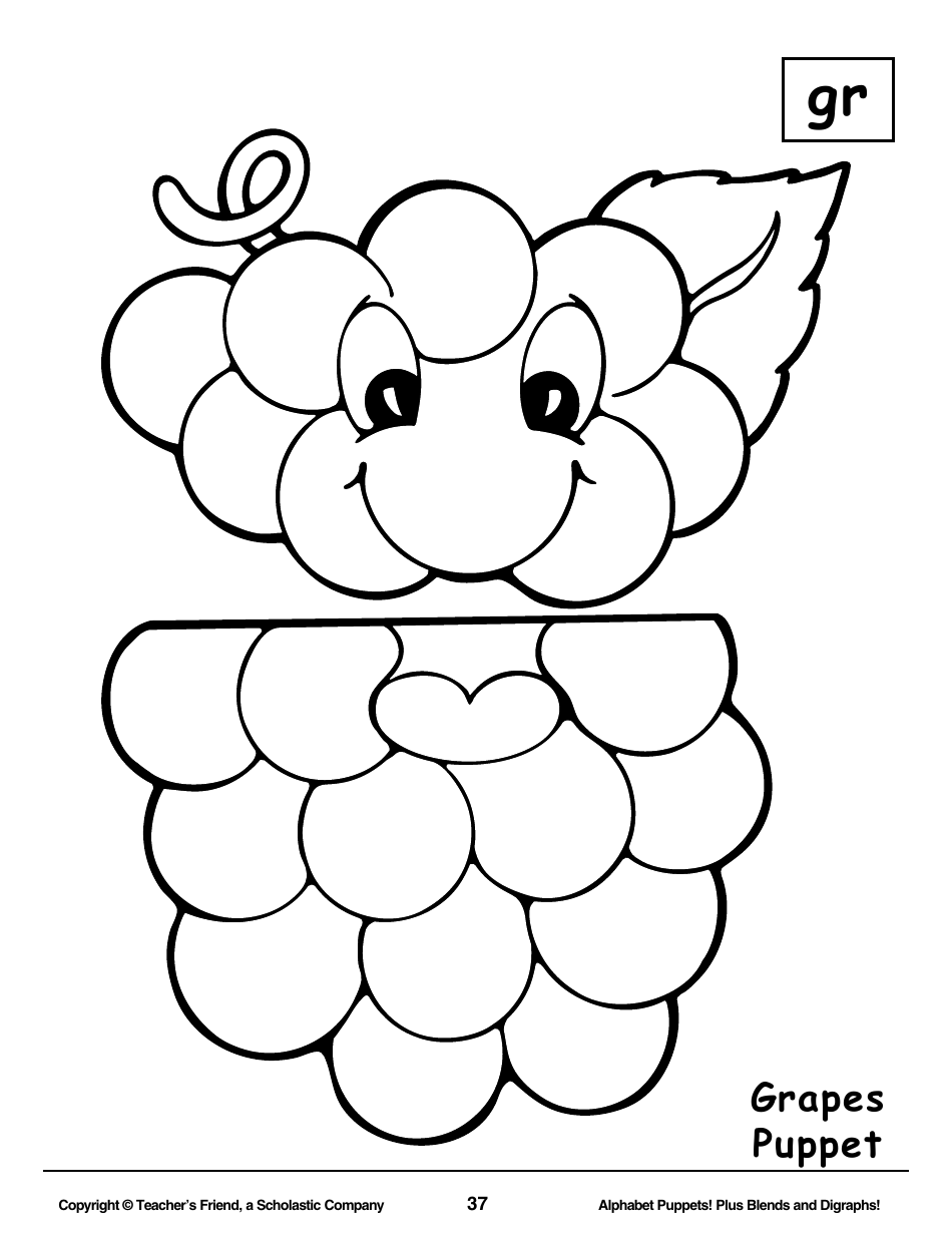 Alphabet Paper Bag Puppet Pattern Templates - Teachers Friend, a Scholastic Company, Page 37