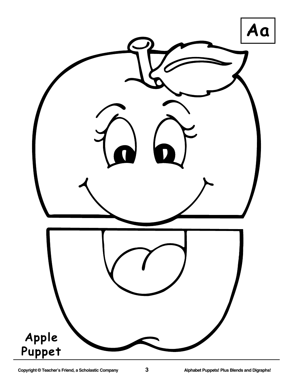 Alphabet Paper Bag Puppet Pattern Templates - Teachers Friend, a Scholastic Company, Page 3