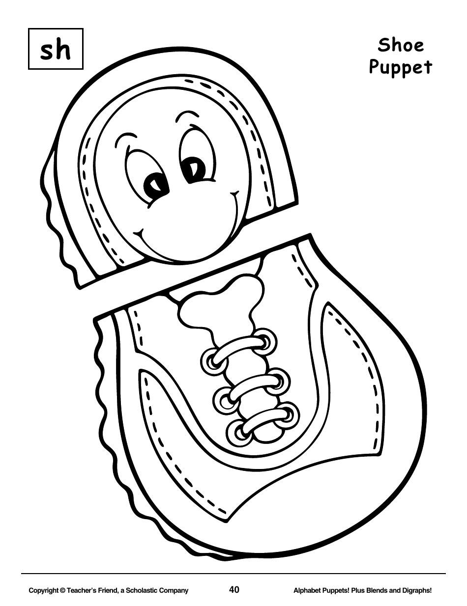 Alphabet Paper Bag Puppet Pattern Templates - Teachers Friend, a Scholastic Company, Page 40