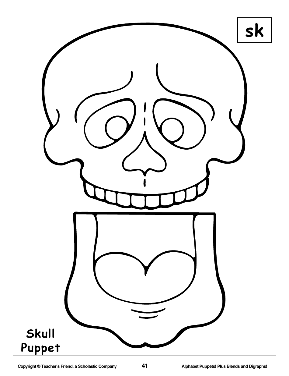 Alphabet Paper Bag Puppet Pattern Templates - Teachers Friend, a Scholastic Company, Page 41