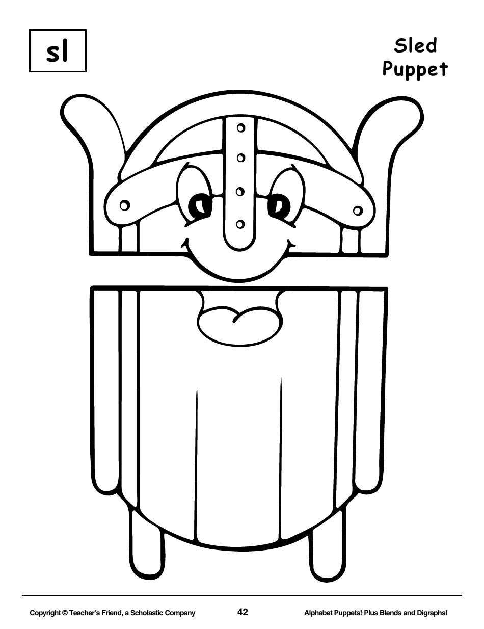 Alphabet Paper Bag Puppet Pattern Templates - Teachers Friend, a Scholastic Company, Page 42