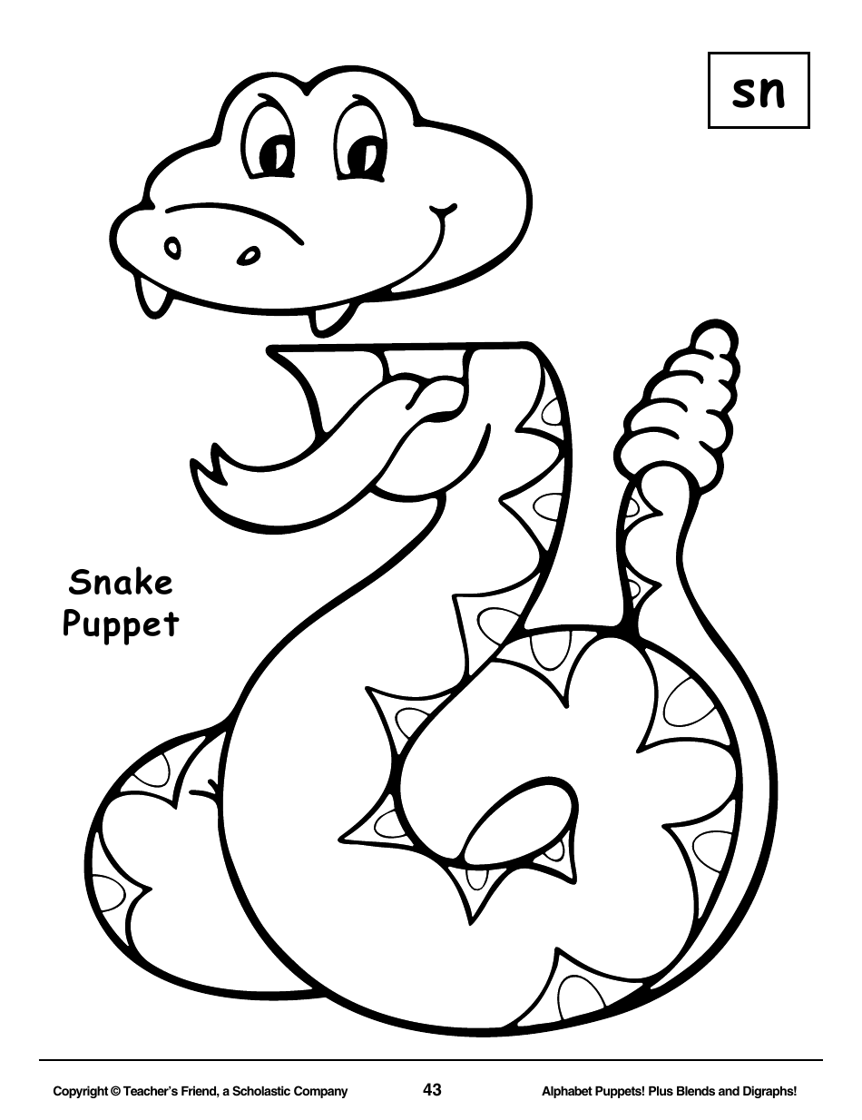 Alphabet Paper Bag Puppet Pattern Templates - Teachers Friend, a Scholastic Company, Page 43