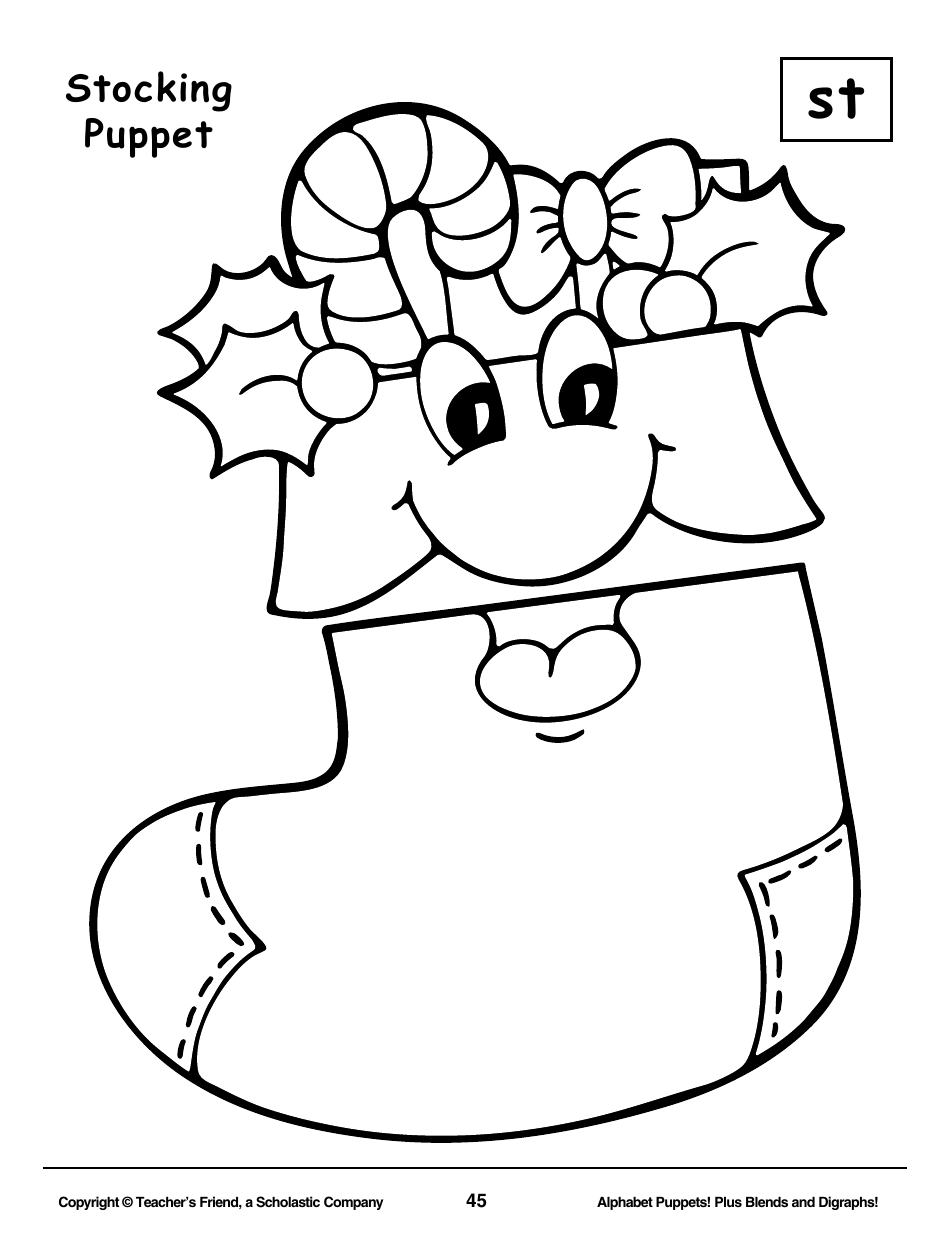 Alphabet Paper Bag Puppet Pattern Templates - Teachers Friend, a Scholastic Company, Page 45