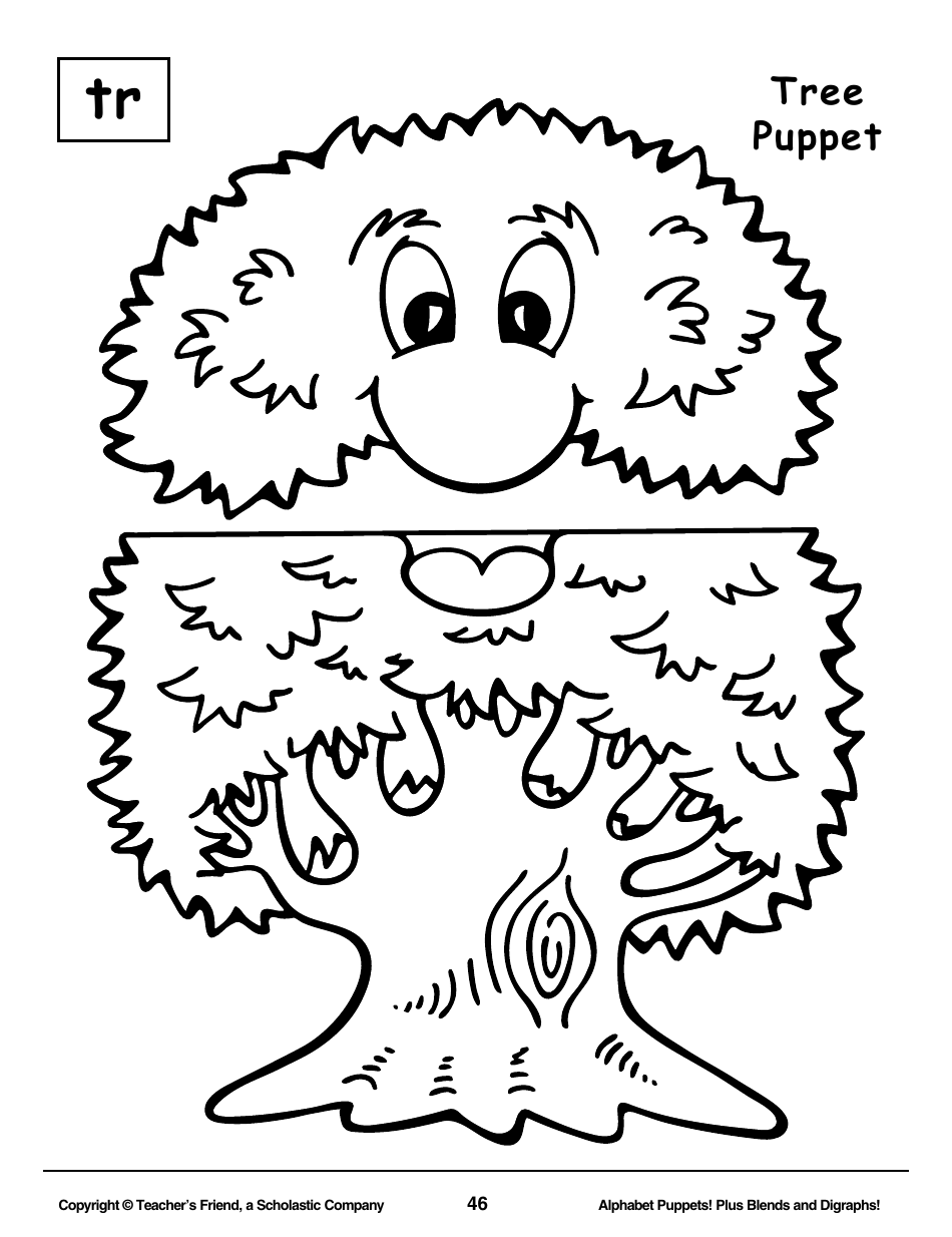 Alphabet Paper Bag Puppet Pattern Templates - Teachers Friend, a Scholastic Company, Page 46