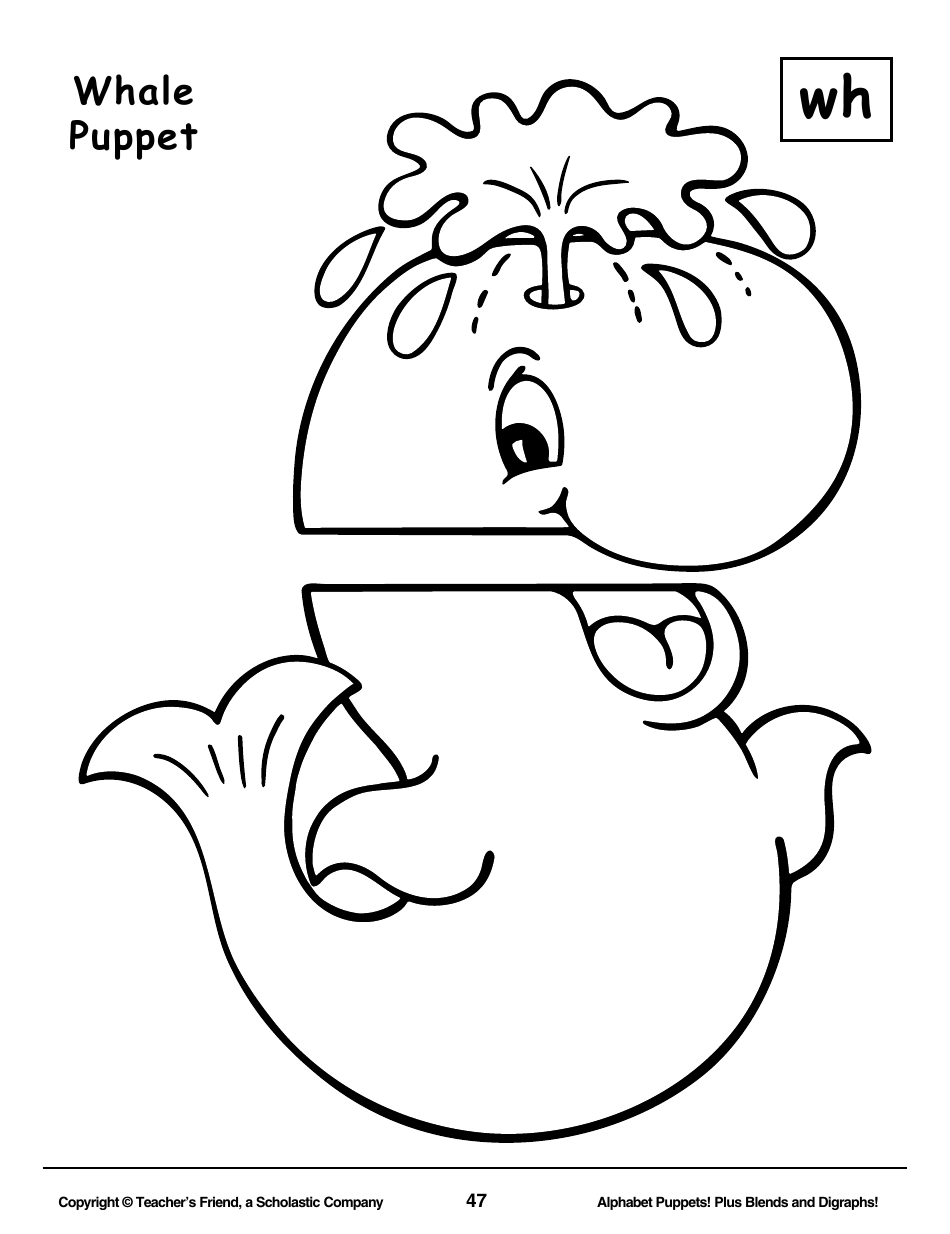 Alphabet Paper Bag Puppet Pattern Templates - Teachers Friend, a Scholastic Company, Page 47