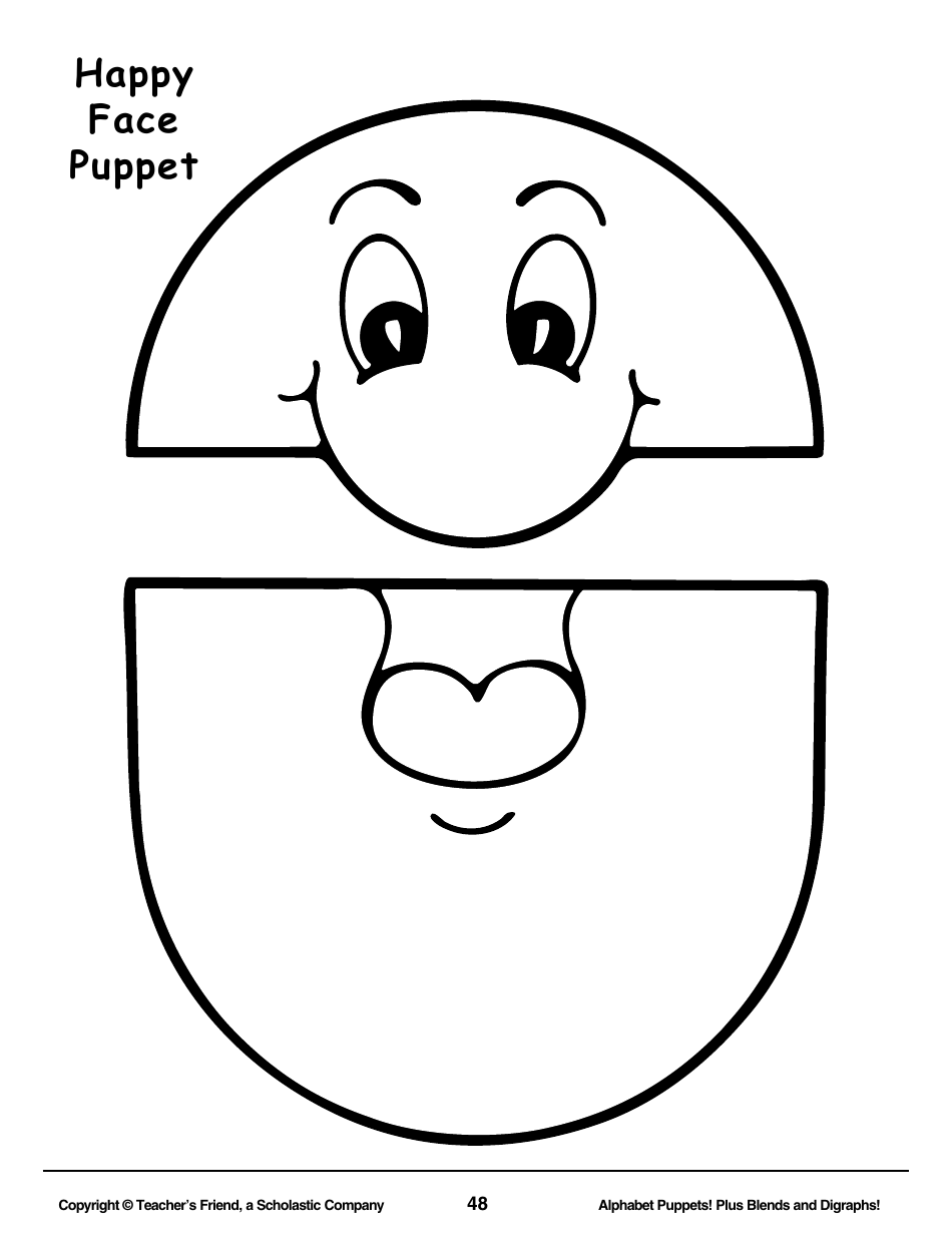 Alphabet Paper Bag Puppet Pattern Templates - Teachers Friend, a Scholastic Company, Page 48