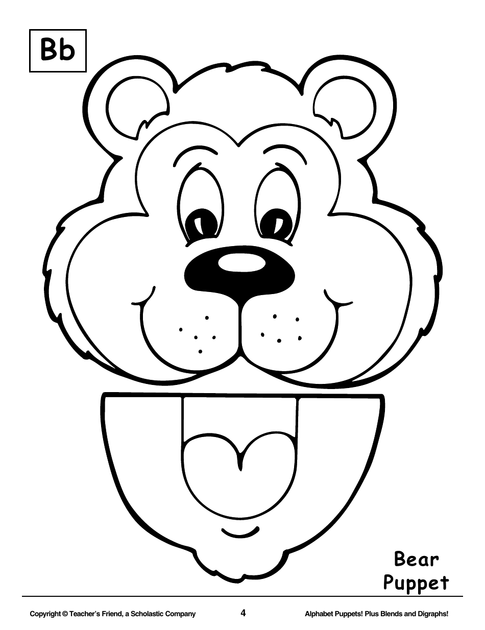 Alphabet Paper Bag Puppet Pattern Templates - Teachers Friend, a Scholastic Company, Page 4