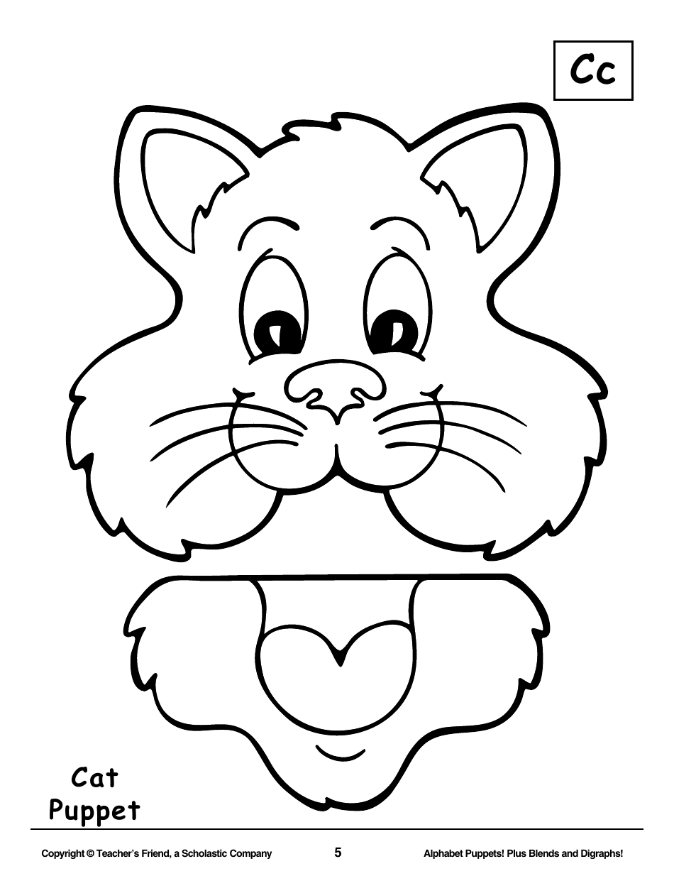 Alphabet Paper Bag Puppet Pattern Templates - Teachers Friend, a Scholastic Company, Page 5