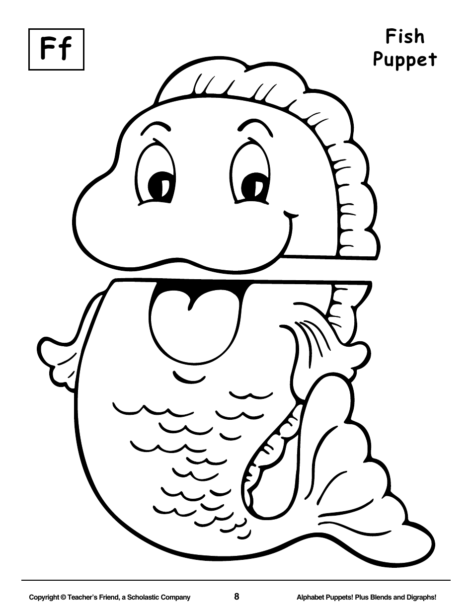 Alphabet Paper Bag Puppet Pattern Templates - Teachers Friend, a Scholastic Company, Page 8