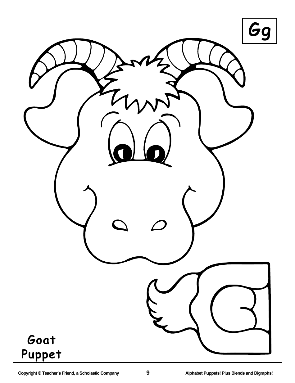 Alphabet Paper Bag Puppet Pattern Templates - Teachers Friend, a Scholastic Company, Page 9