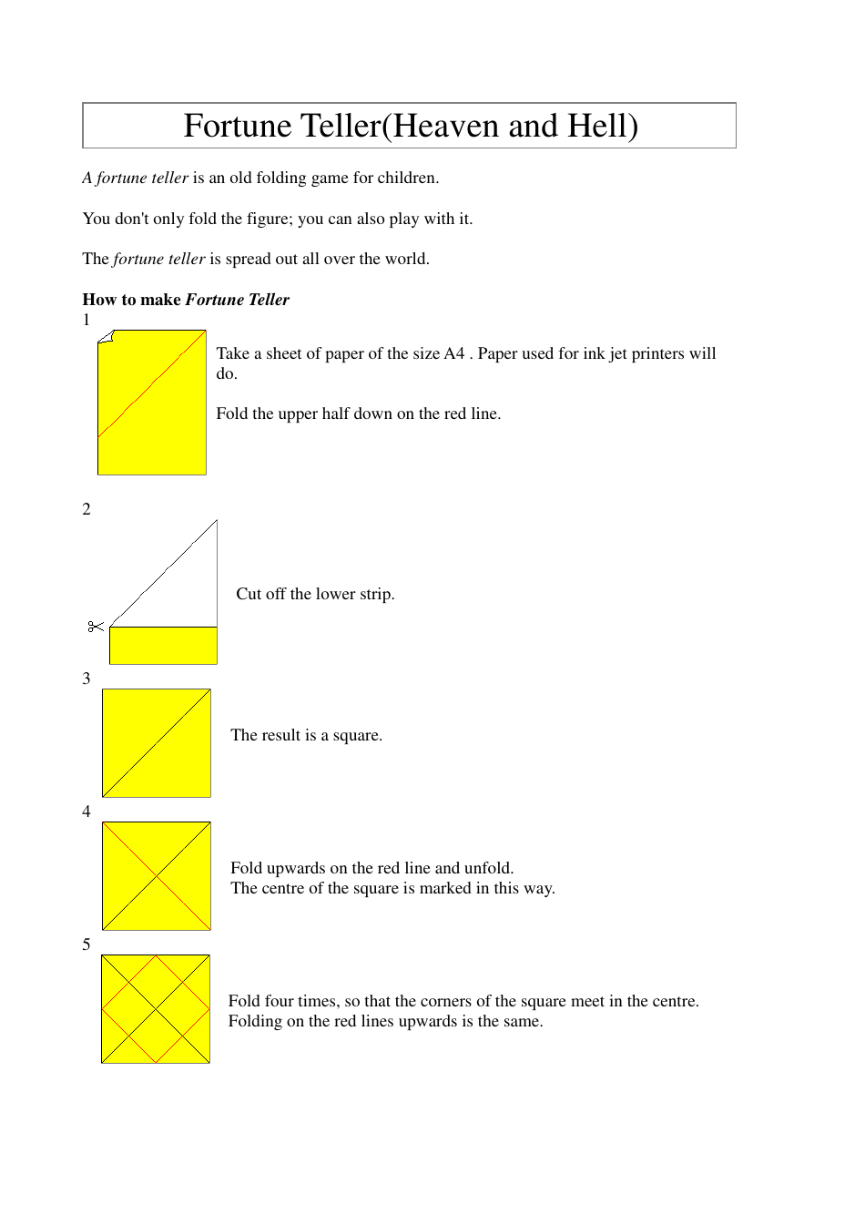 Fortune Teller Folding Guide Download Printable PDF Templateroller