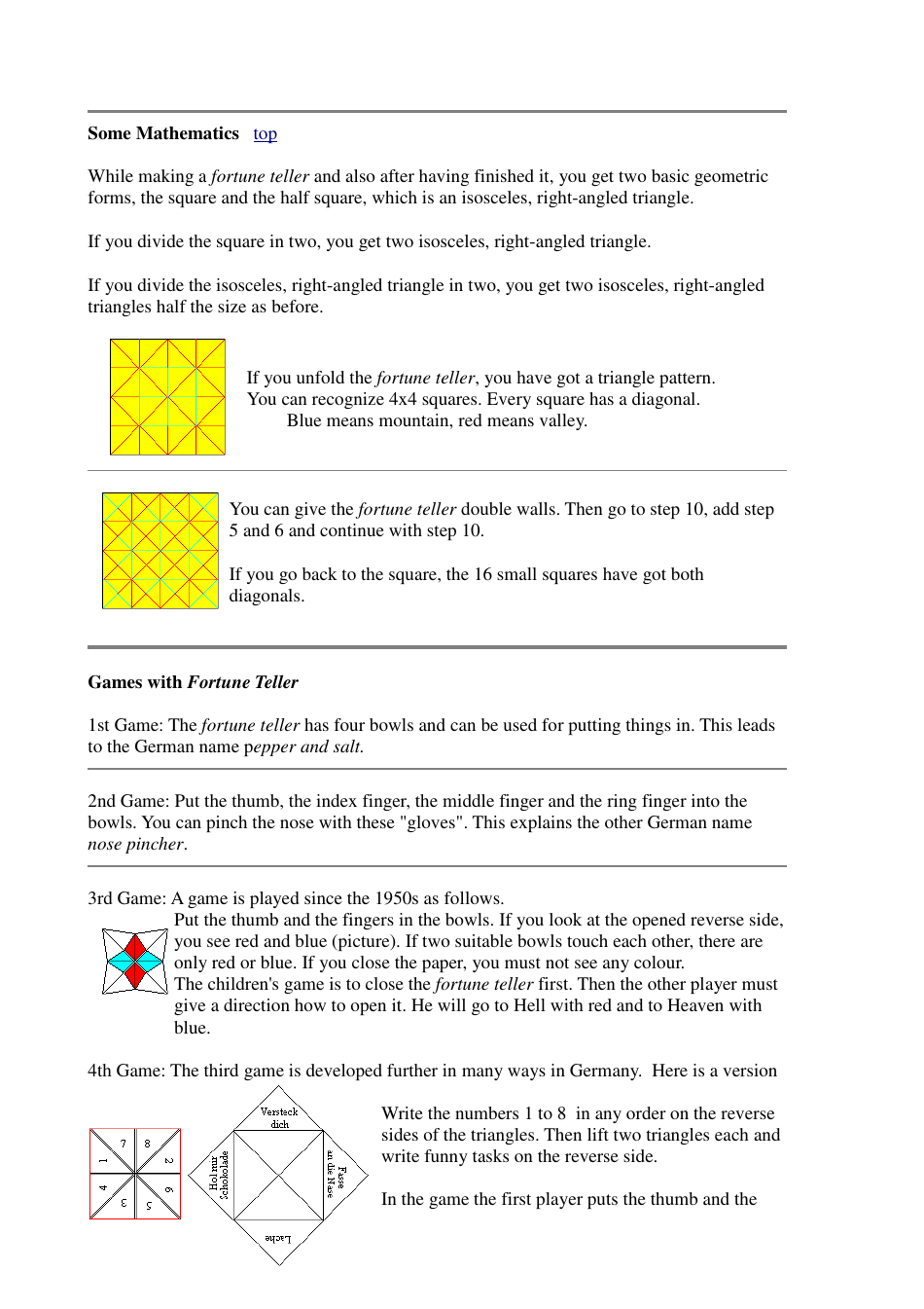 Fortune Teller Folding Guide Download Printable PDF | Templateroller