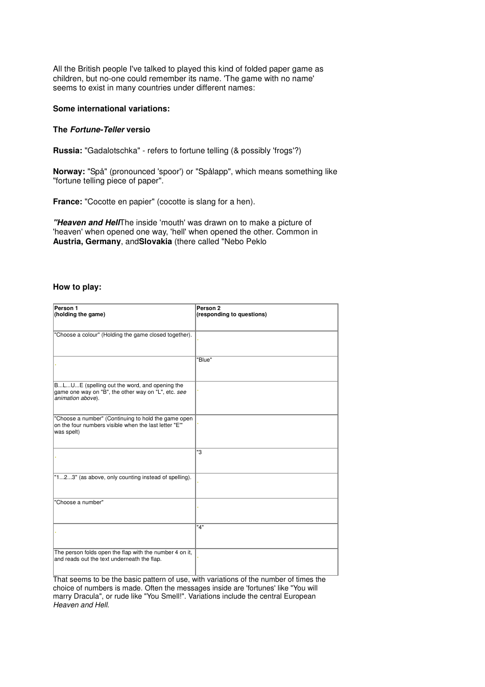 Fortune Teller Folding Guide, Page 5