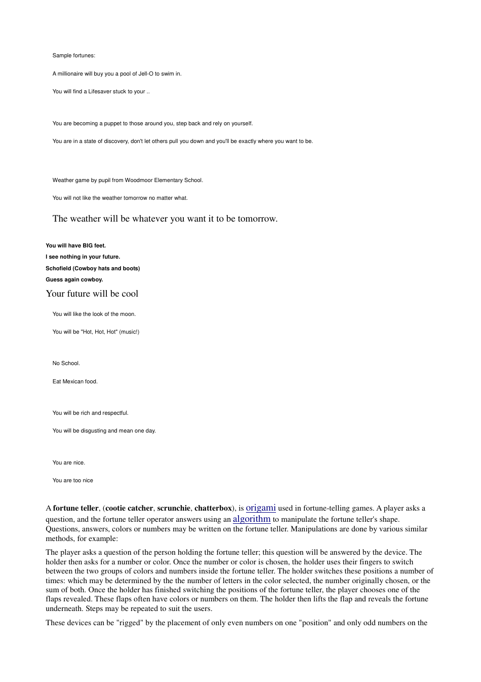Fortune Teller Folding Guide, Page 6