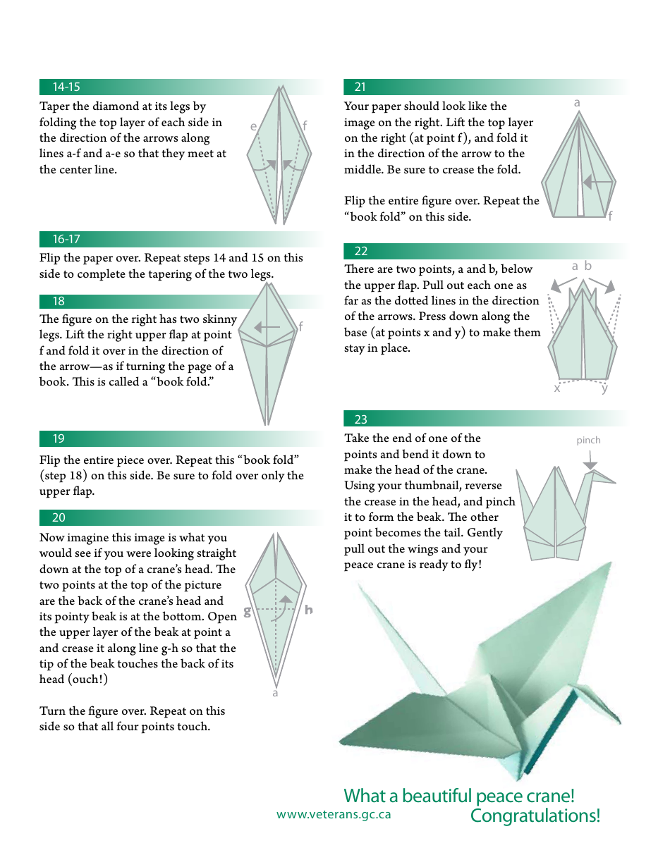 Canada Origami Peace Crane Folding Guide - Fill Out, Sign Online and ...