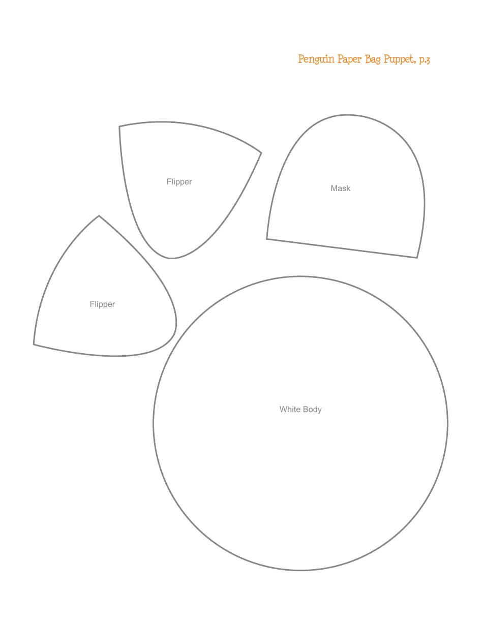 Penguin Paper Bag Puppet Template - Makingartfun, Page 3