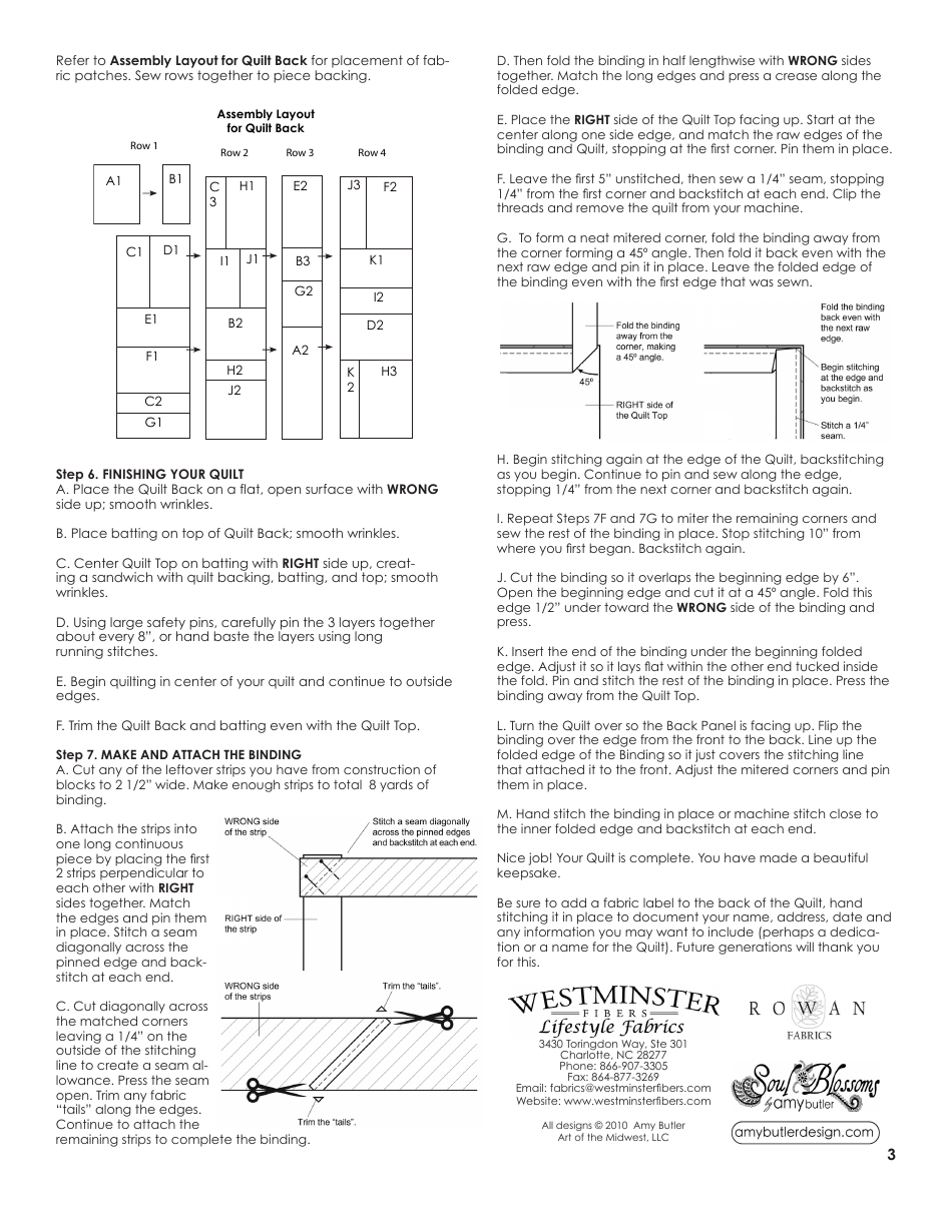 Sunshine Quilt Pattern Templates - Amy Butler Design, Page 4