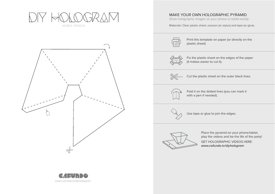 DIY Hologram Projector Template - Create Your Own! icrooked camera-distorted footage depicting a prototype high quality hologram projecting template does blow me away". Want to turn your smartphone into a hologram projector? Look no further! Our DIY Hologram Projector Template is the perfect solution for creating breathtaking 3D holographic illusions in the comfort of your own home.