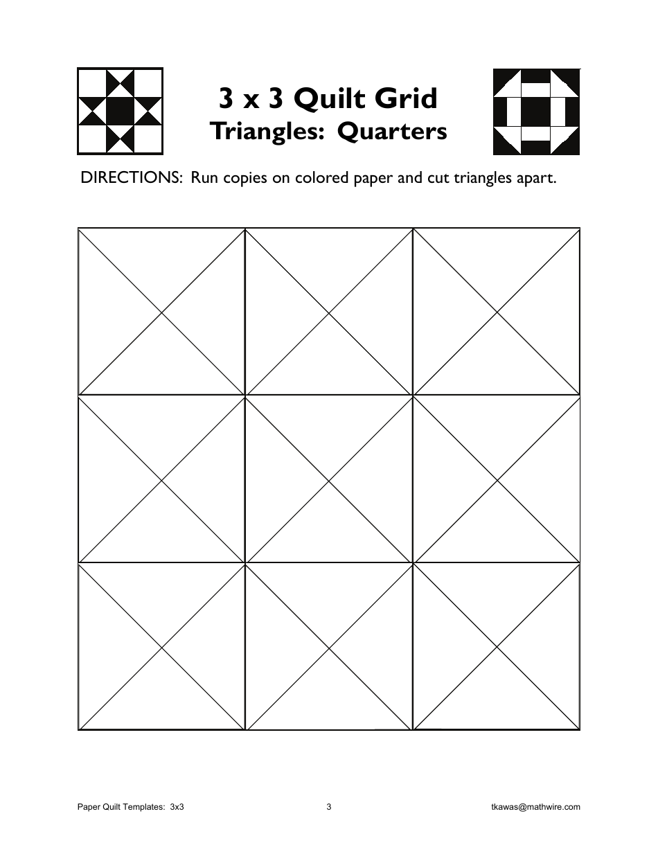 3 X 3 Paper Quilt Grid Templates, Page 3