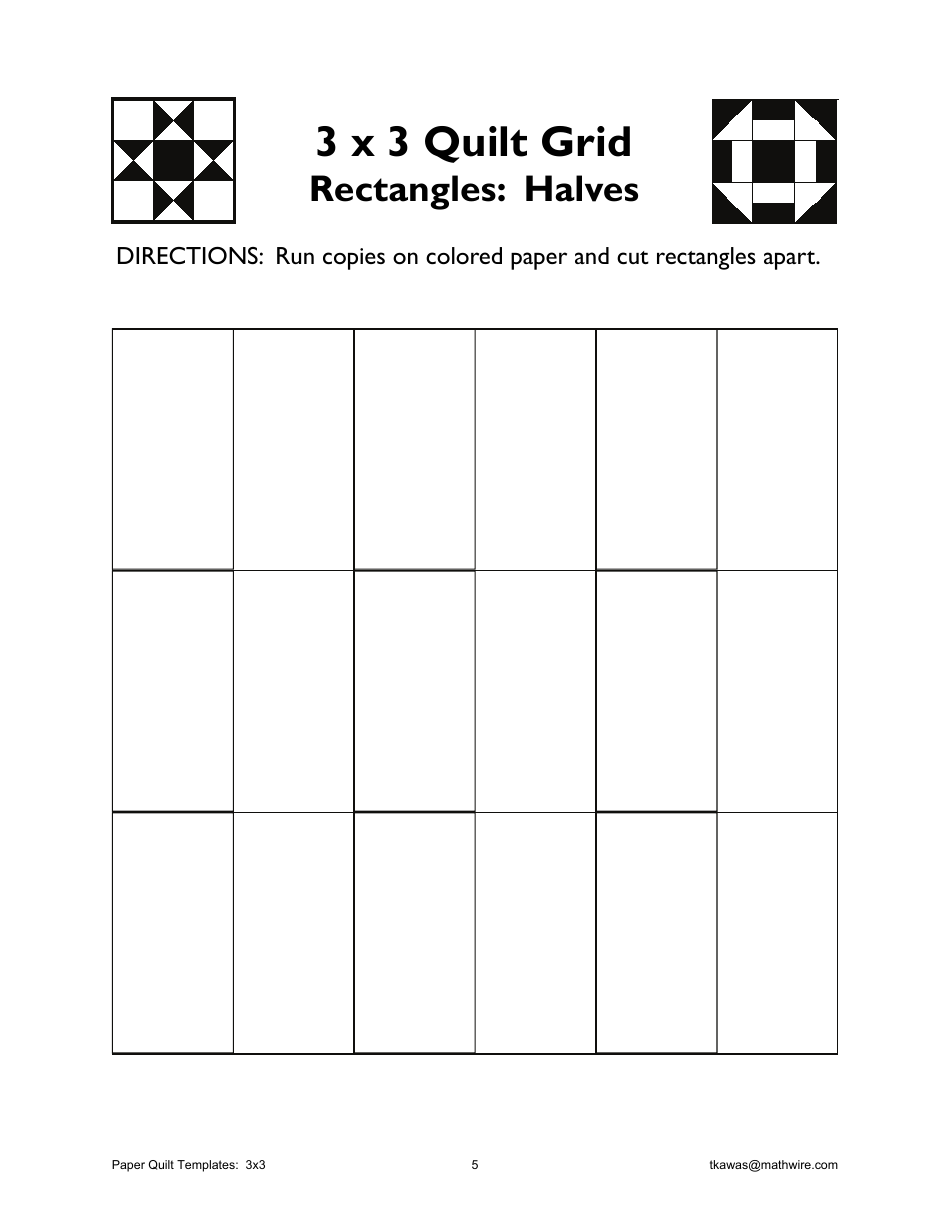3 X 3 Paper Quilt Grid Templates, Page 5