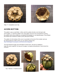 Paper Craft Acorn Design Template, Page 4