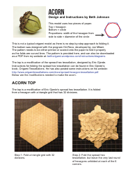 Document preview: Paper Craft Acorn Design Template