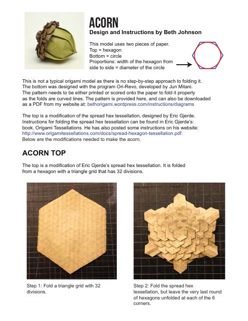Paper Craft Acorn Design Template
