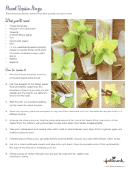 Document preview: Floral Napkin Ring Template - Hallmark