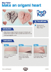 Document preview: Origami Paper Heart - Blue Peter