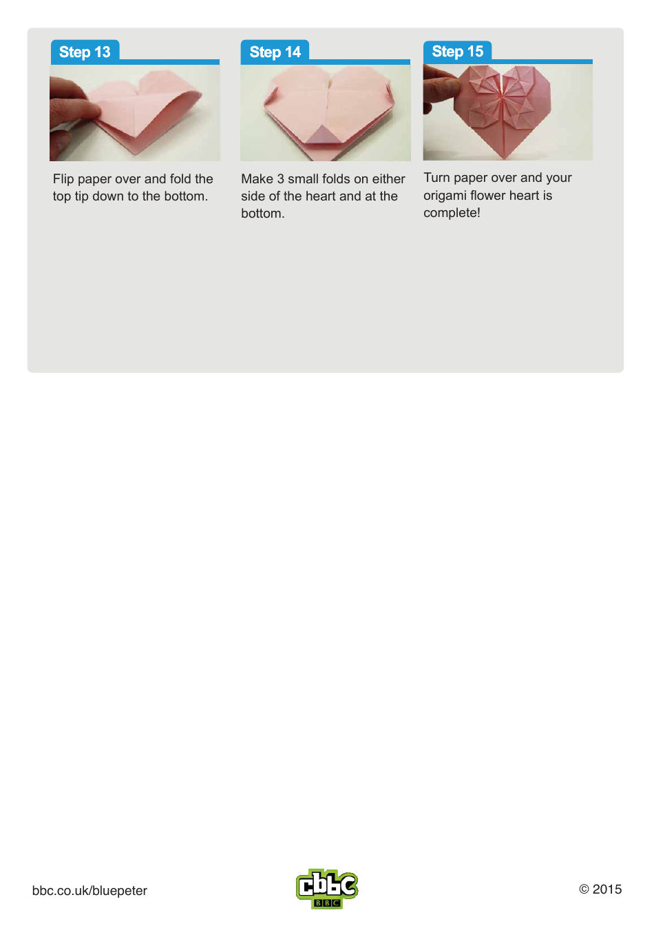 Origami Paper Heart - Blue Peter, Page 3