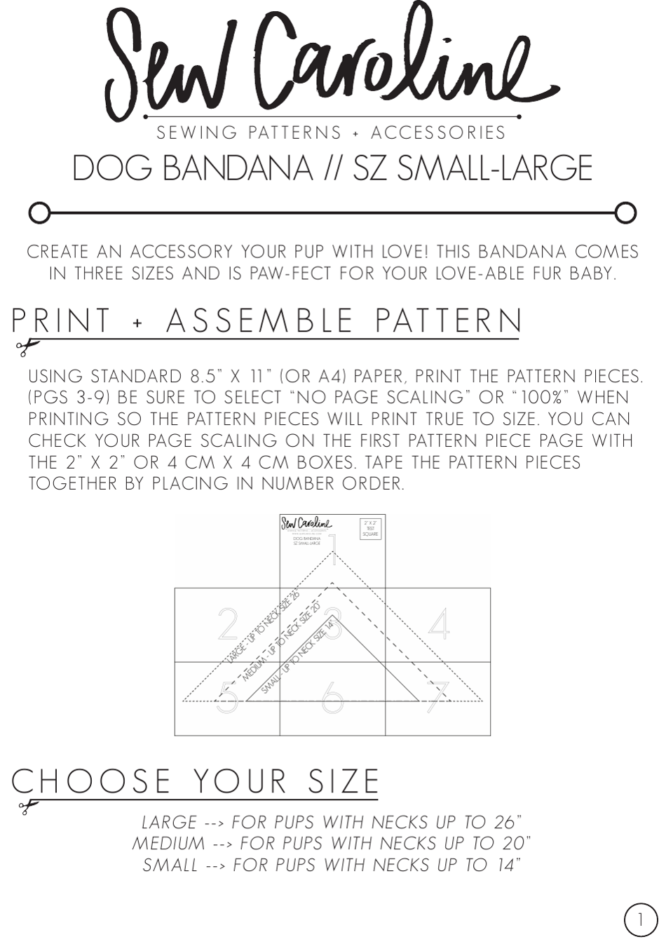 Dog bandana template - neatly folded black and white checkered design.