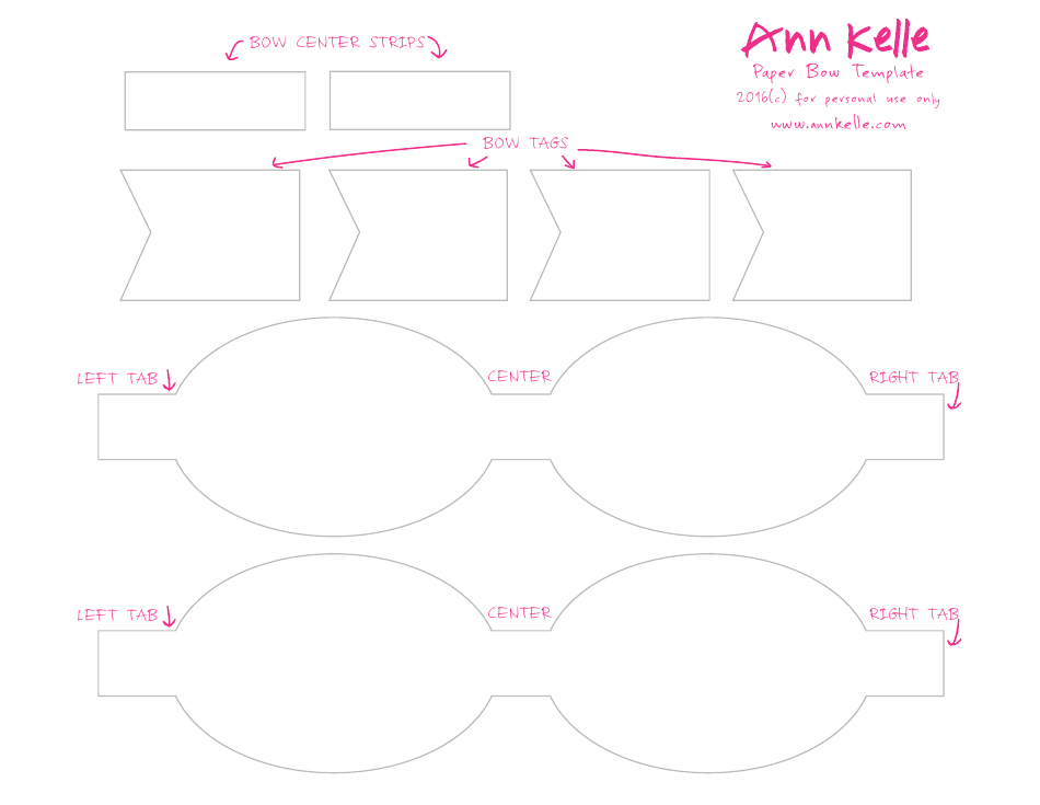 Paper Bow Template - Pink