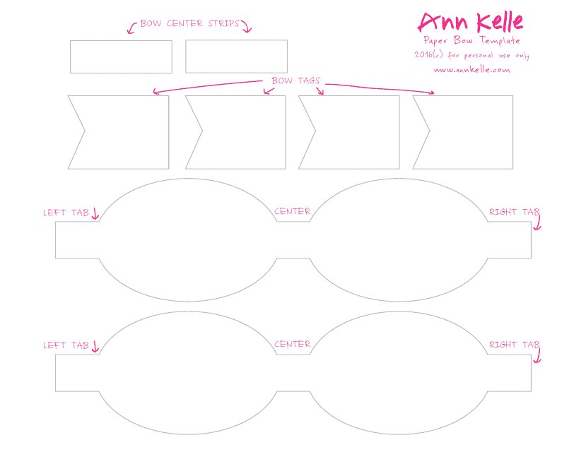 Paper Bow Template - Pink