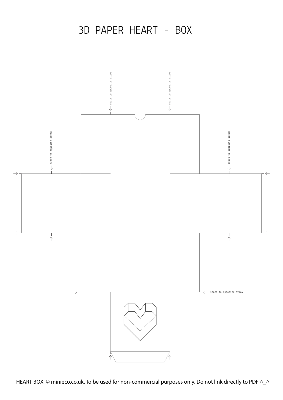 3D Paper Heart Box Template - Download Free Printable PDF