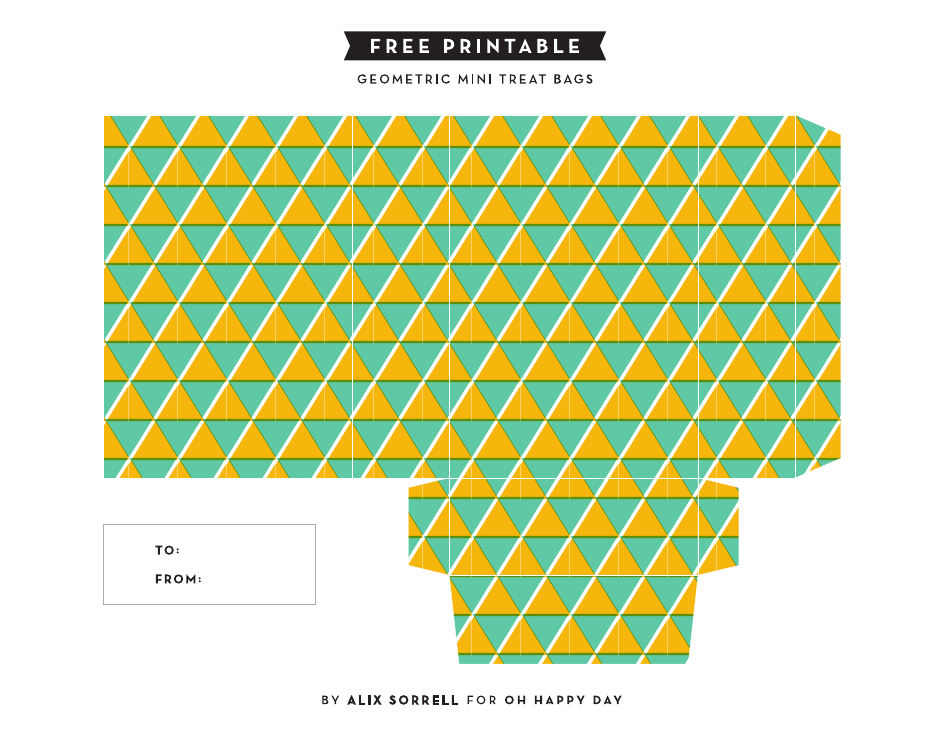 Geometric Mini Treat Bag Templates Download Printable PDF | Templateroller