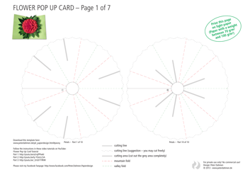 Document preview: Flower Pop up Card Template - Peter Dahmen