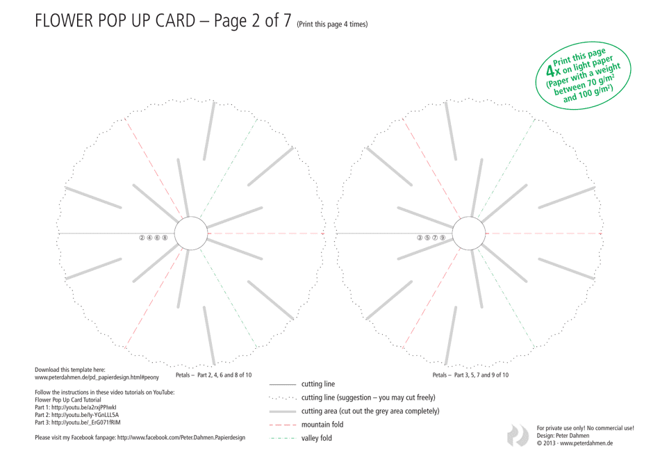 Flower Pop up Card Template - Peter Dahmen, Page 2