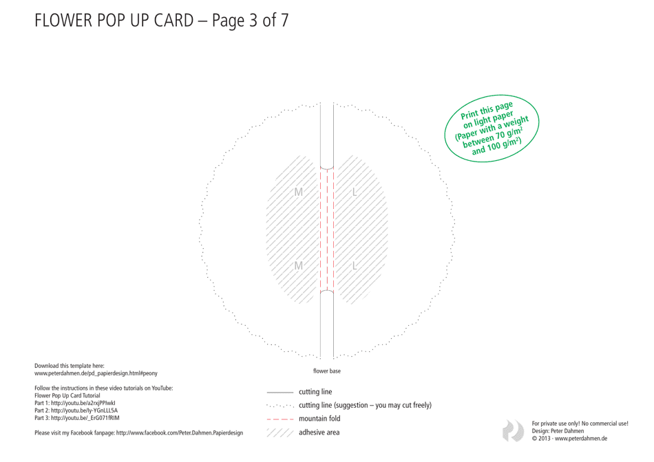 Flower Pop up Card Template - Peter Dahmen, Page 3
